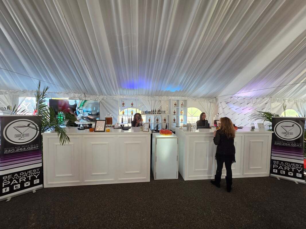 Portable bar setup at a Sugar Rim Bar event